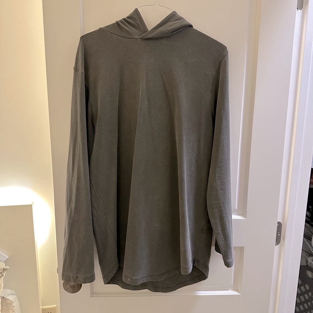 Goodlife Stringless Pullover Hoodie Curved Hem Size Large Dark Grey/Charcoal
